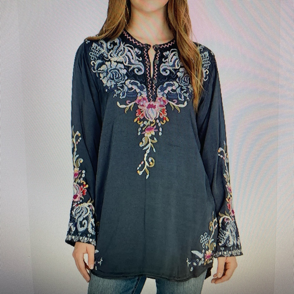 NWT Johnny Was Esta Satin Blouse